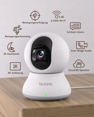 BLURAMS Binnencamera 2K WiFi 360 Nachtzicht Bewegingsdetectie — miniatuur 2