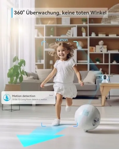 BLURAMS Binnencamera 2K WiFi 360 Nachtzicht Bewegingsdetectie — foto 4