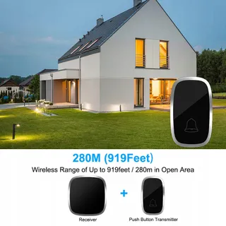 VEGENA Draadloze Deurbel 300m 36 Melodieen 4 Volumeniveaus — miniatuur 2