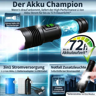 GRUNDIG LED Zaklamp Oplaadbaar Extreem Helder Robuust USB — miniatuur 7