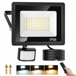 LED Schijnwerper Buiten 50W Bewegingsmelder IP66 Waterdicht