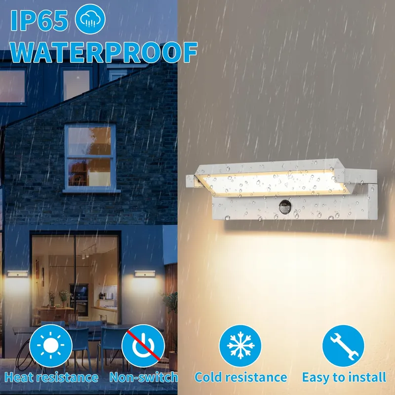 KUKAK LED Buitenlamp Bewegingsmelder 36W IP65 3000K Wit — foto 5