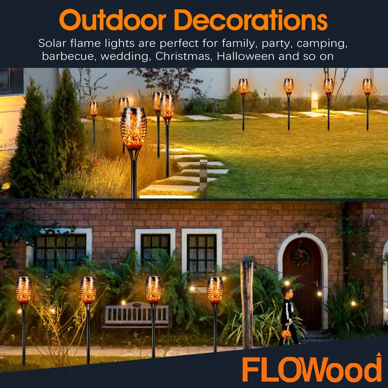 FLOWOOD Tuinfakkels Solarlampen 6 Stuks 12LED IP65 Waterdicht — foto 7