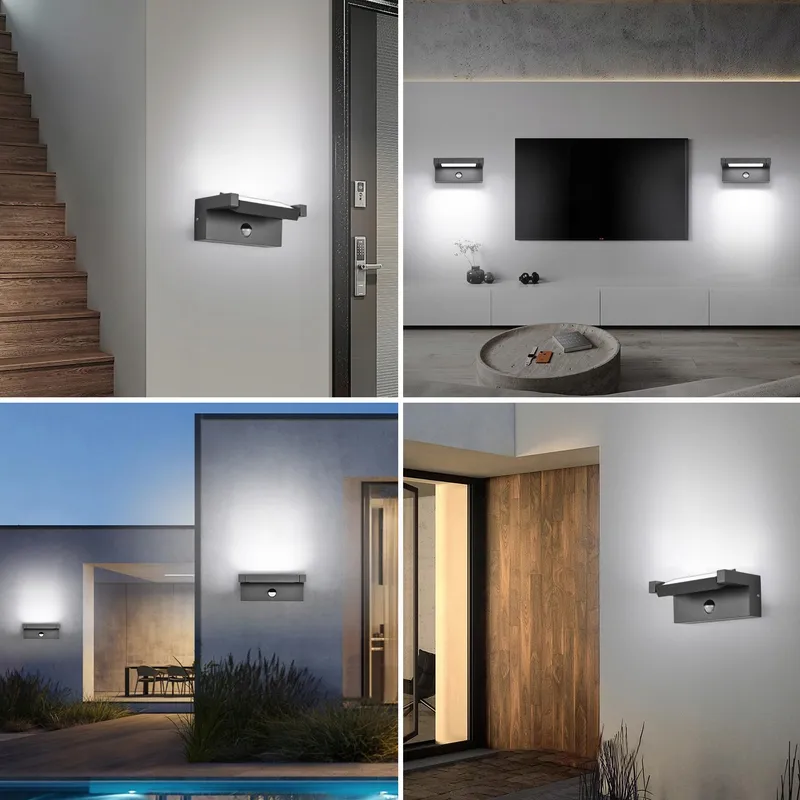 LED Wandlamp Buiten Binnen Met Bewegingsmelder 22W IP65 6500K — foto 3