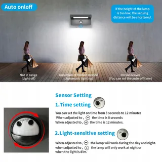 LED Wandlamp Buiten Binnen Met Bewegingsmelder 22W IP65 6500K — miniatuur 4