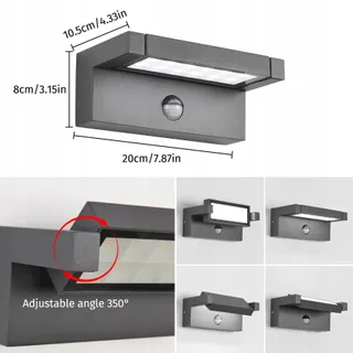 LED Wandlamp Buiten Binnen Met Bewegingsmelder 22W IP65 6500K — miniatuur 5