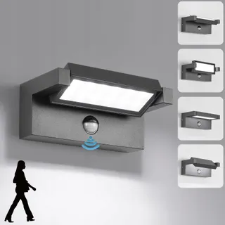LED Wandlamp Buiten Binnen Met Bewegingsmelder 22W IP65 6500K — miniatuur 1