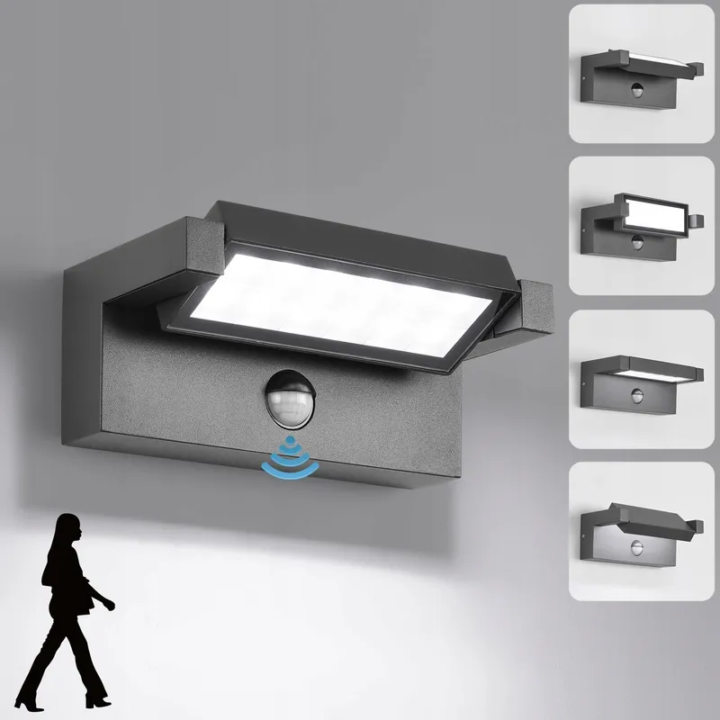 LED Wandlamp Buiten Binnen Met Bewegingsmelder 22W IP65 6500K — foto 1