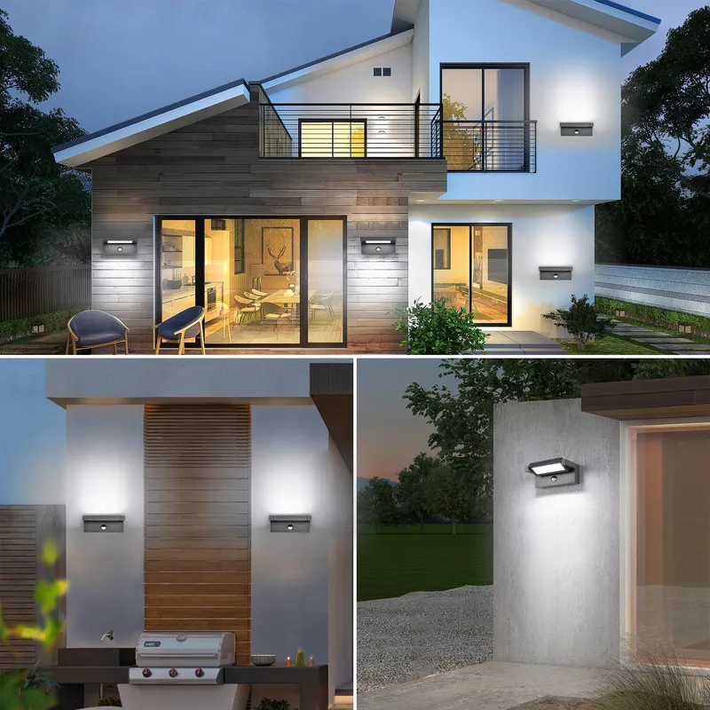 LED Wandlamp Buiten Binnen Met Bewegingsmelder 22W IP65 6500K — foto 2