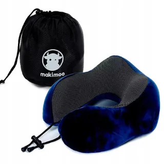 MAKIMOO Reiskussen Nek Traagschuim met Tas Marineblauw