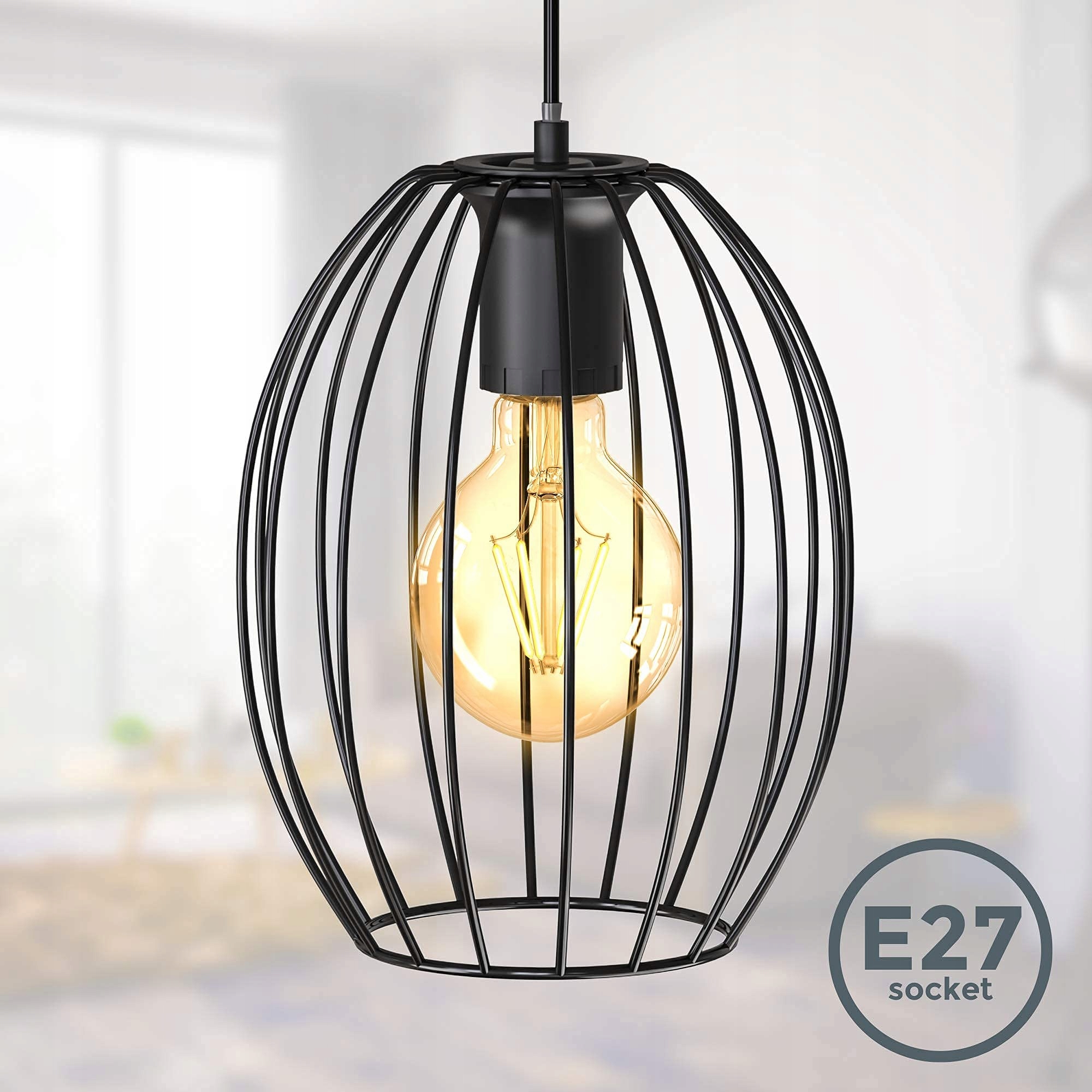 B.K.LICHT Vintage Hanglamp E27 60W Zwart Eetkamer Keuken