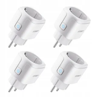 UPXNBOR Slimme Stekker 16A WiFi Stroommeting Alexa Google 4-Pack
