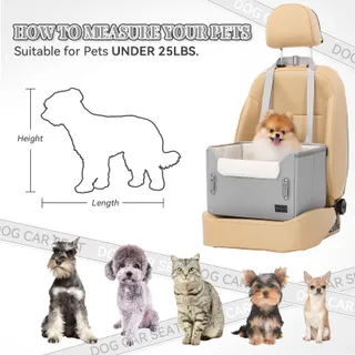 PETSFIT Hondenautozitje Voor Kleine Honden Veiligheidsgordel Grijs — miniatuur 6