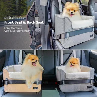 PETSFIT Hondenautozitje Voor Kleine Honden Veiligheidsgordel Grijs — miniatuur 2