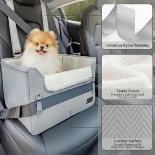 PETSFIT Hondenautozitje Voor Kleine Honden Veiligheidsgordel Grijs — miniatuur 7