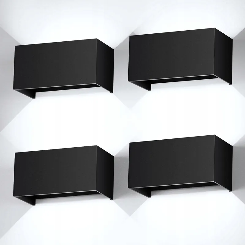 CWYCFW 4 Stuks LED Buitenwandlampen 24W Zwart 6000K IP65 — foto 1