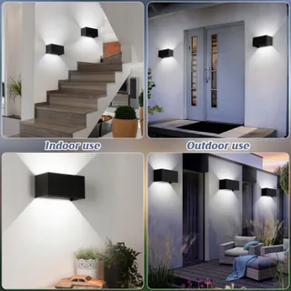 CWYCFW 4 Stuks LED Buitenwandlampen 24W Zwart 6000K IP65 — miniatuur 6