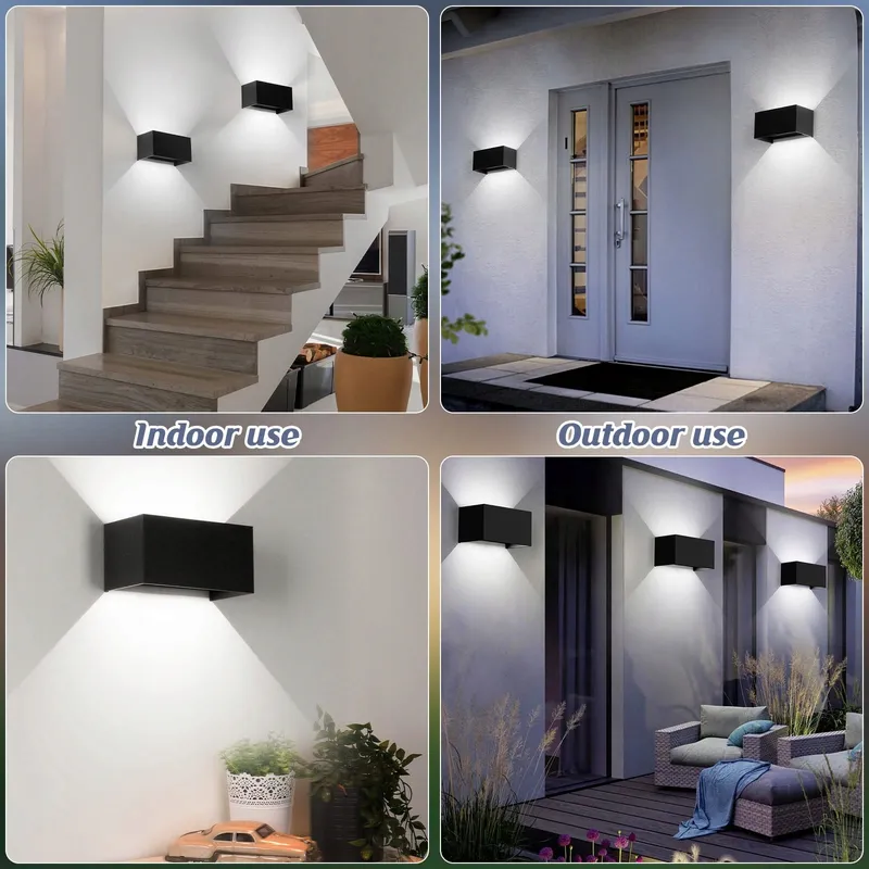 CWYCFW 4 Stuks LED Buitenwandlampen 24W Zwart 6000K IP65 — foto 6