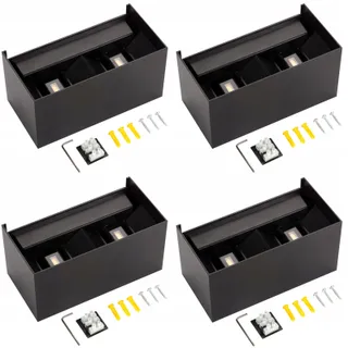 CWYCFW 4 Stuks LED Buitenwandlampen 24W Zwart 6000K IP65 — miniatuur 7