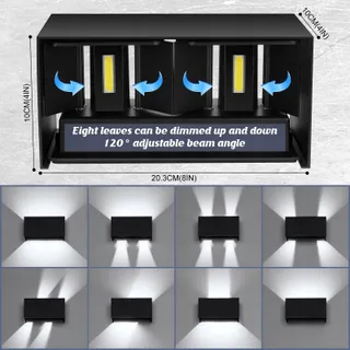 CWYCFW 4 Stuks LED Buitenwandlampen 24W Zwart 6000K IP65 — miniatuur 2