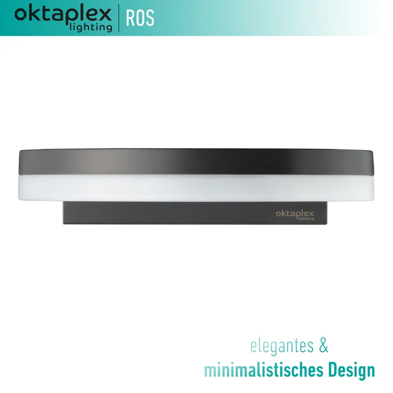 OKTAPLEX Ros LED Buitenlamp IP65 3000K 1300lm 14,6W Antraciet — foto 3