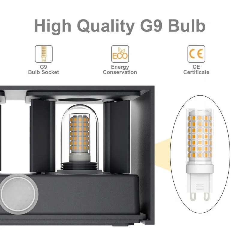 KLIGHTEN Buitenwandlamp 18W Bewegingsmelder 3000K G9 Verstelbaar — foto 2
