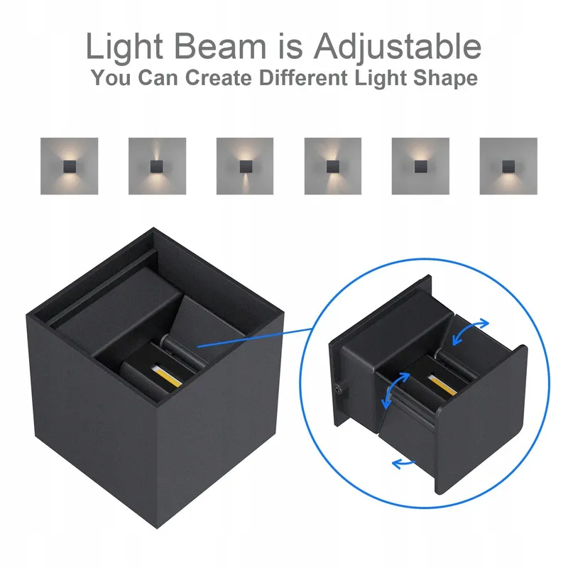 K-BRIGHT LED Buitenlampen 12W Instelbare Lichtstraal IP65 4000K Wit — foto 3