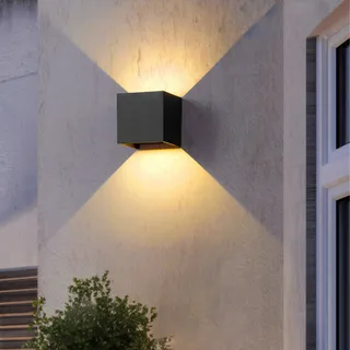 LED Wandlamp Zwart 12W 3000K IP65 Waterdicht Vierkant — miniatuur 2