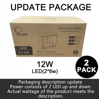 LED Wandlamp Zwart 12W 3000K IP65 Waterdicht Vierkant — miniatuur 7