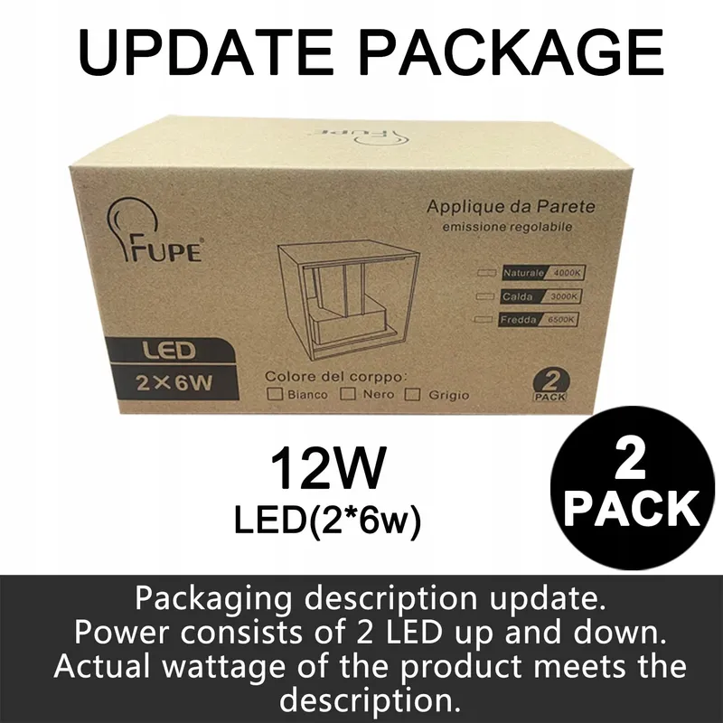 LED Wandlamp Zwart 12W 3000K IP65 Waterdicht Vierkant — foto 7