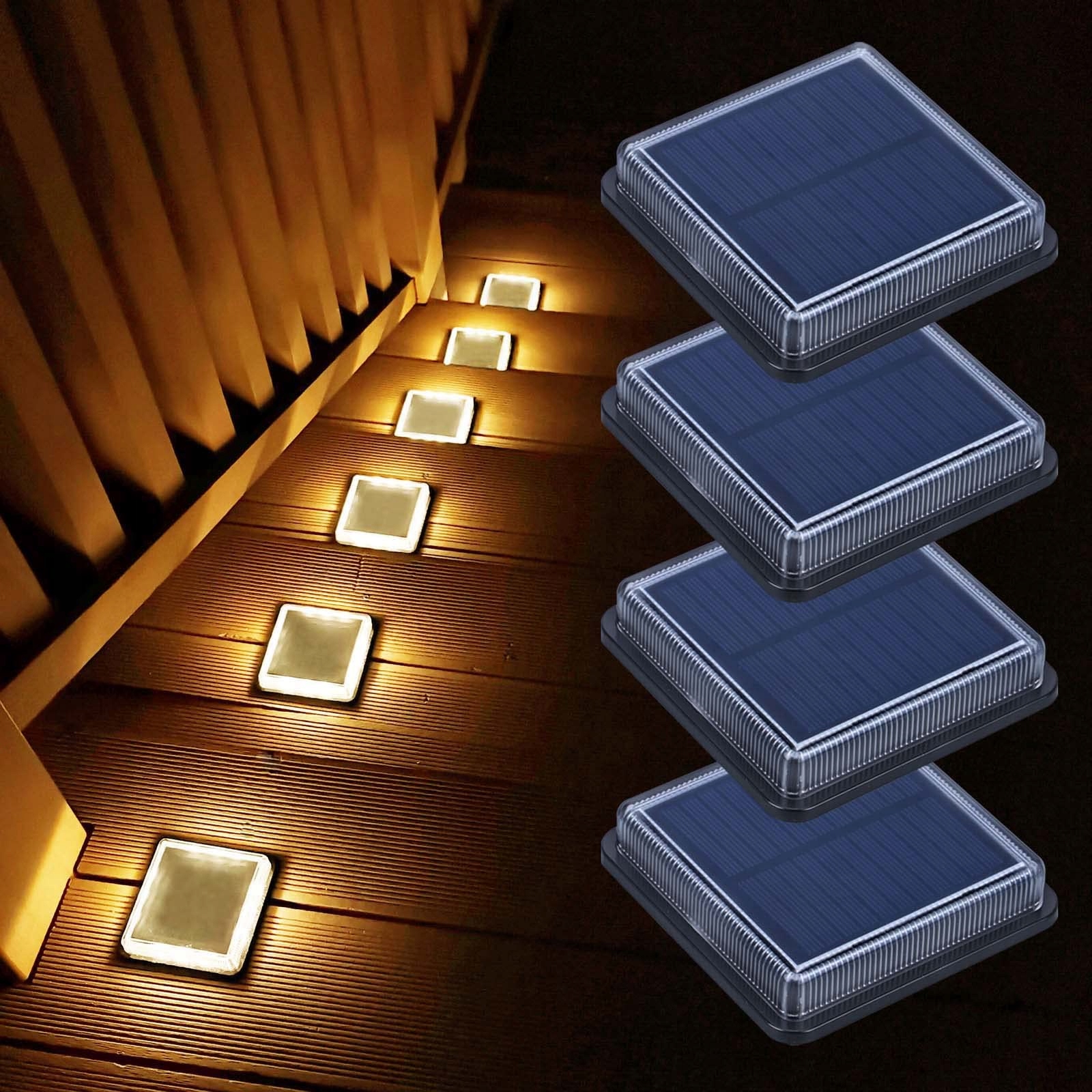 LACASA Solar Tuinlampen LED 3000K IP68 4 Stuks