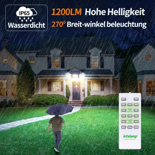 INTELAMP Zonnelampen met Bewegingsmelder 6000mAh 1200LM IP65 — miniatuur 2