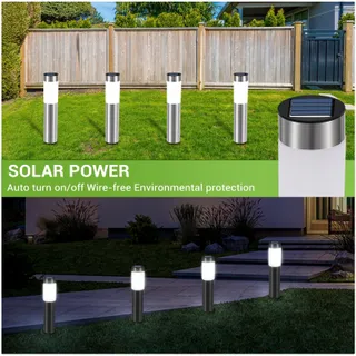 HEINSTIAN Solar Tuinlampen LED Waterdicht Roestvrij Staal 2 Stuks — miniatuur 3