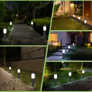 HEINSTIAN Solar Tuinlampen LED Waterdicht Roestvrij Staal 2 Stuks — miniatuur 4