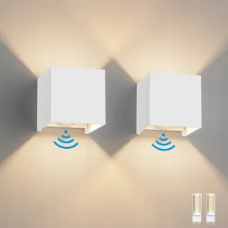 KLIGHTEN 2 Stuks Wandlamp Met Bewegingsmelder G9 LED Wit