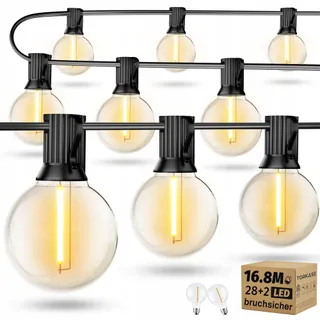TORKASE LED Lichtketting Buiten 16,8m 28+2 G40 Warm Wit