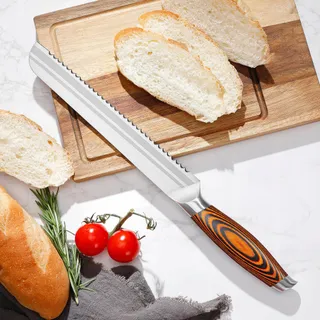 WILDMOK Broodmes 20cm Houten Handvat Duits Roestvrij Staal — miniatuur 6
