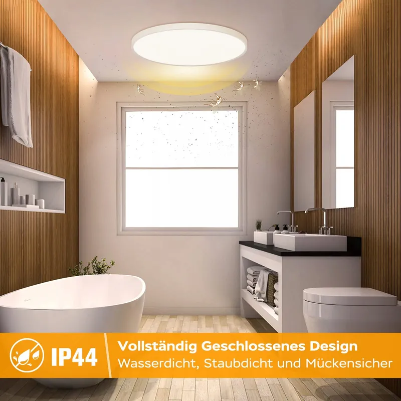 OUILA LED Plafondlamp Rond 24W 3000K 2400LM IP44 Keuken Badkamer — foto 5