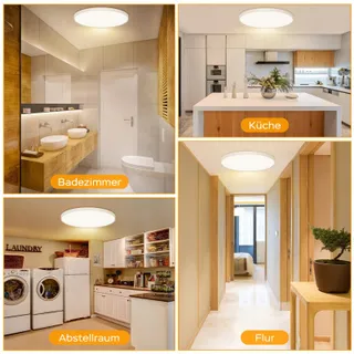 OUILA LED Plafondlamp Rond 24W 3000K 2400LM IP44 Keuken Badkamer — miniatuur 6