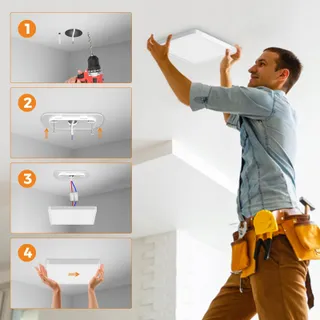 SLOCHI Vierkante LED Plafondlamp 15W 1500LM Slaapkamer Keuken — miniatuur 6