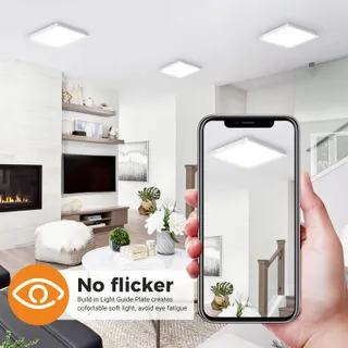 SLOCHI Vierkante LED Plafondlamp 15W 1500LM Slaapkamer Keuken — miniatuur 4