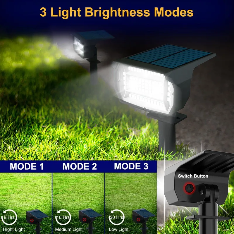 LOTMOS Solarlamp Tuin LED 72LED 6500K Waterdicht 6 Stuks — foto 3