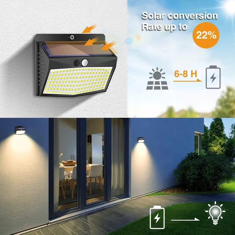 PEASUR Solarlampen Buiten met Bewegingsmelder 138 LED 3 Stuks — foto 2