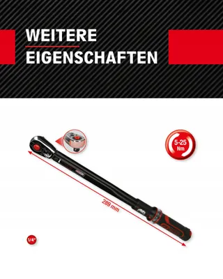 KS TOOLS Momentsleutel 1/4" ERGOTORQUEprecision 5-25 Nm