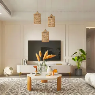 FORCOSO Hanglamp Rotan Boho 3 Lichten E27 Eetkamer Keuken — miniatuur 7