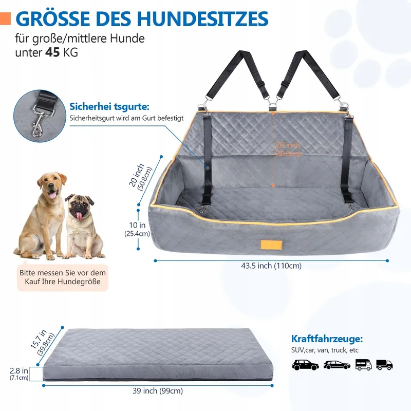 GL GLENSLAVE Hondenautostoel voor Grote en Middelgrote Honden — foto 3