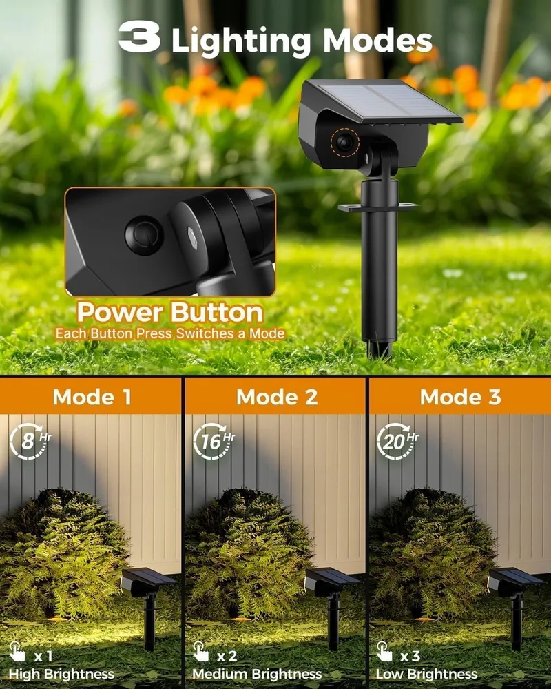 BTFARM Solarlampen Tuin 72LED IP65 Waterdicht Warmwit — foto 4