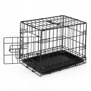 LIONTO Transportbox voor Honden en Katten Metaal 45x31x36cm Zwart