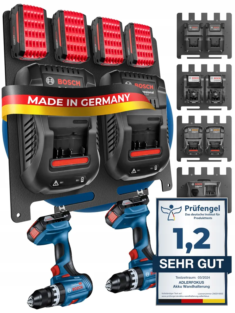 ADLERFOKUS Wandhouder Bosch Professional Accu's Premium Montage — foto 1