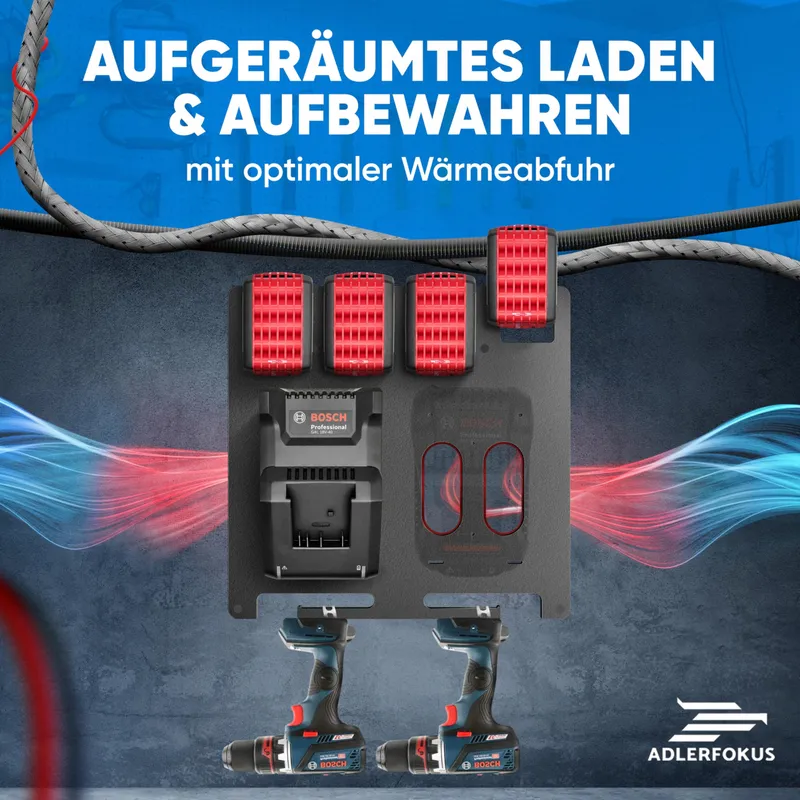 ADLERFOKUS Wandhouder Bosch Professional Accu's Premium Montage — foto 7